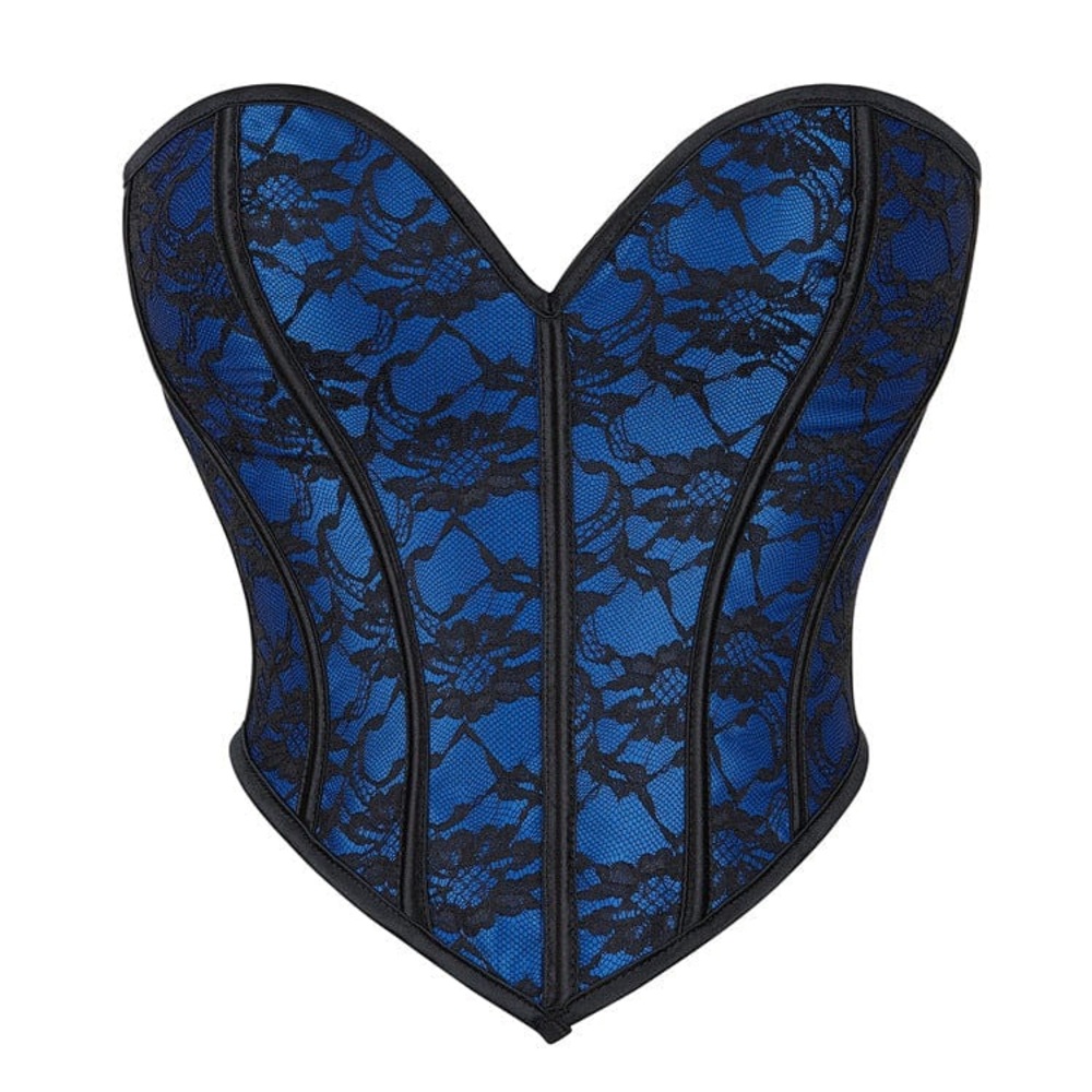 Y2K Halloween Gothic Flower Printed Lace-up Overbust Corset
